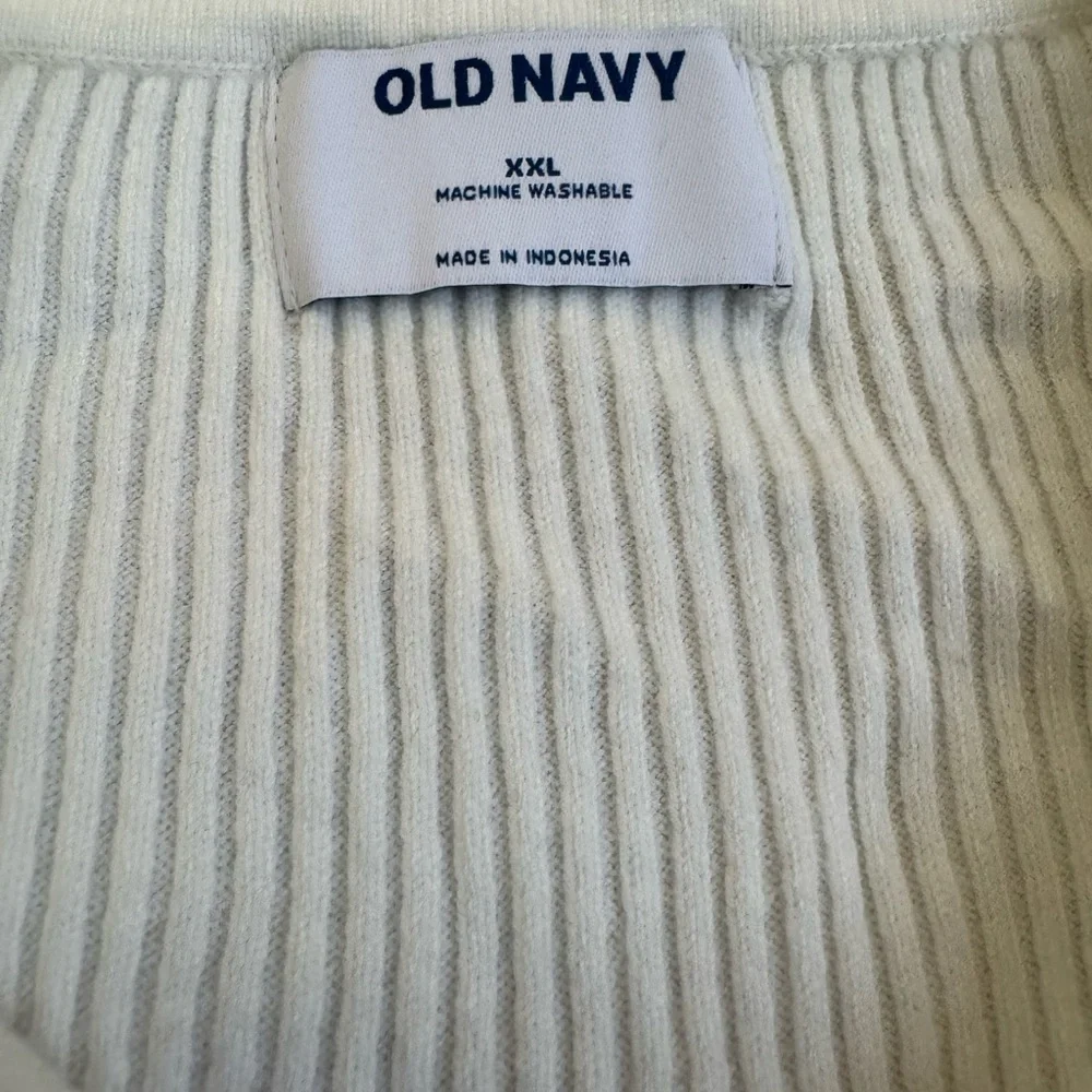 Old Navy Blue & White Striped Ribbed Sleeveless Knit Top XXL NWT - Picture 3 of 8